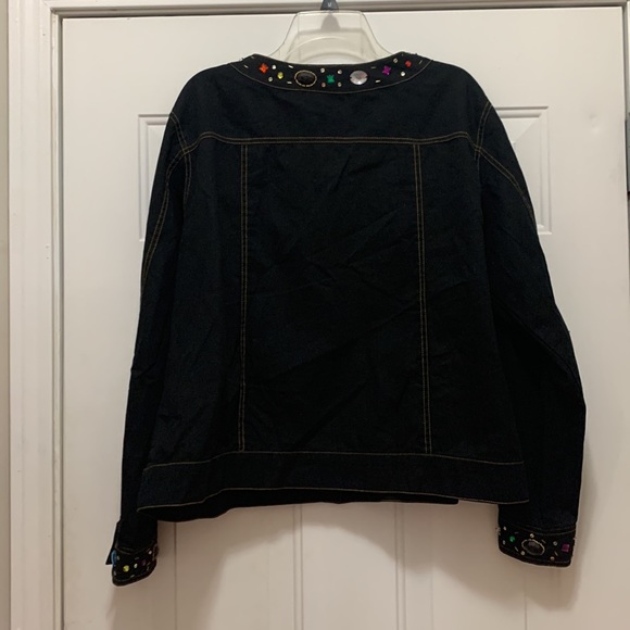 3/$15 💯% cotton Bea classics black size 20 jacket with jewels - Picture 6 of 7